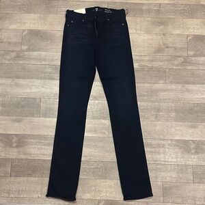 7 For All Mankind Women's Straight Leg Jeans - Dark Blue